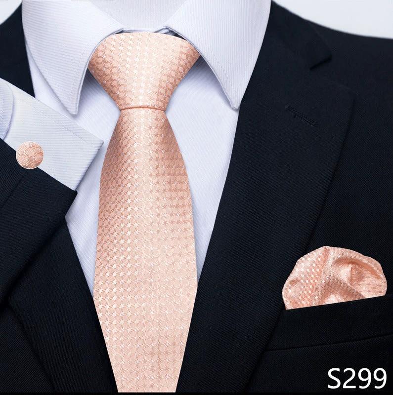 Men's Creative All-match Business Formal Wear Tie Scarf Cufflink Set by GJG Denim