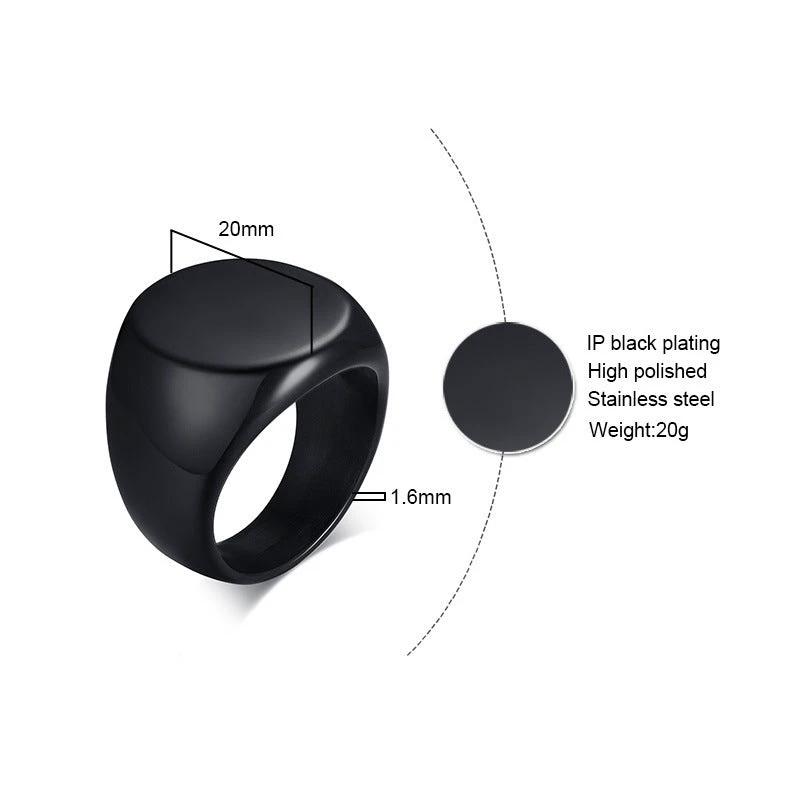 Stainless Steel Round Ring For Men by GJG Denim