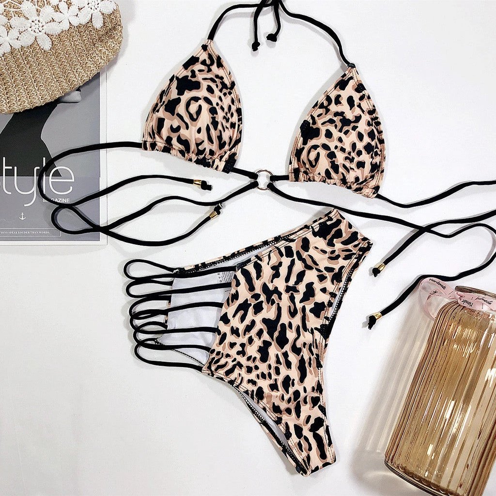 Leopard print swimsuit swimsuit bikini by GJG Denim