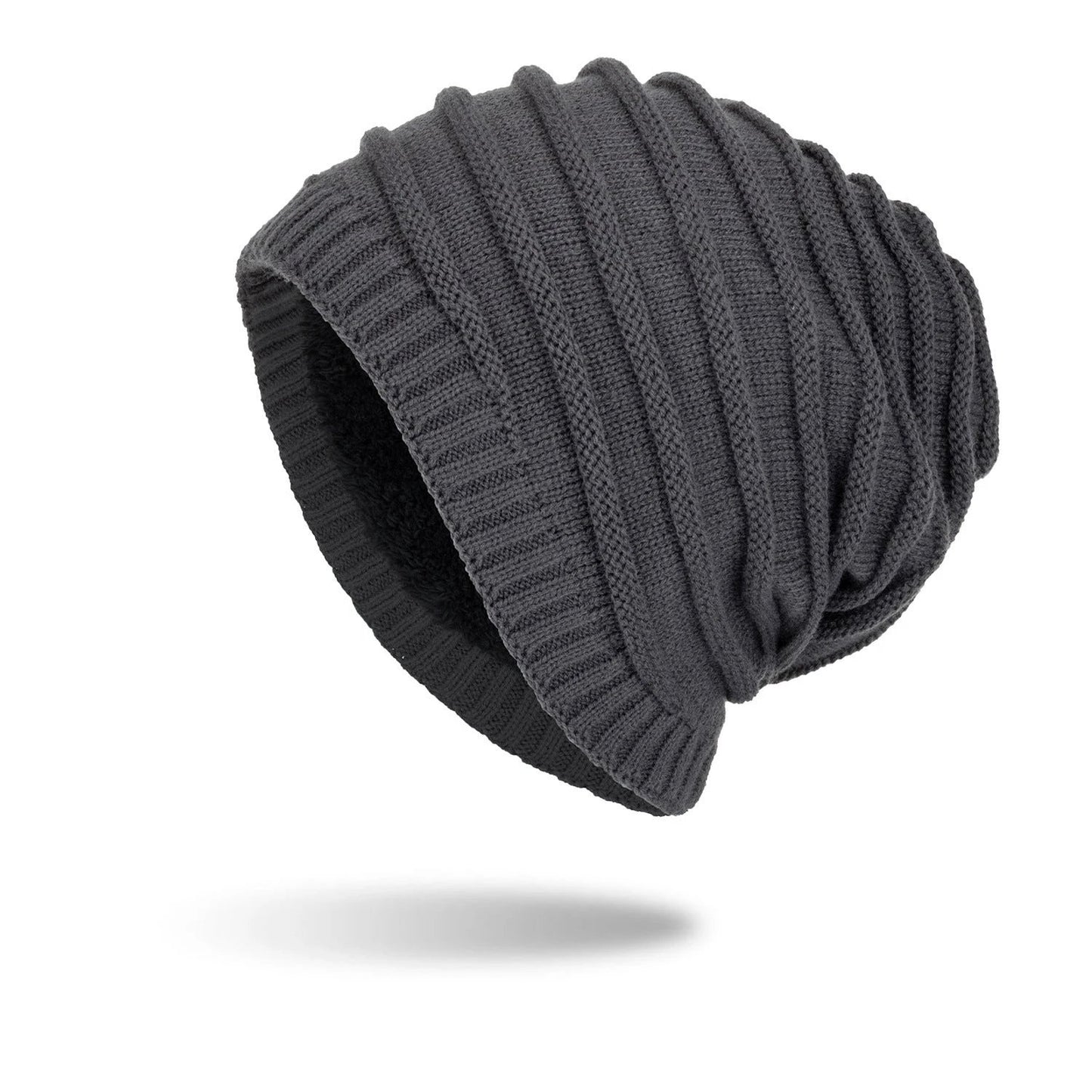 Men's Plush Warm Knit Ear Guards Beanie by GJG Denim