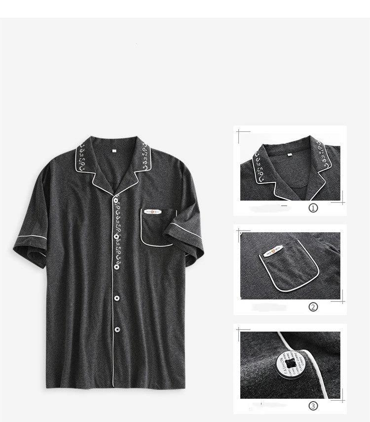 Short-Sleeved Men's Casual Pajamas by GJG Denim