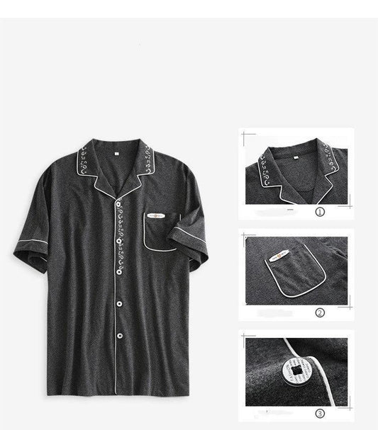 Short-Sleeved Men's Casual Pajamas by GJG Denim