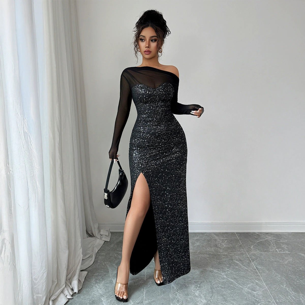 Elegant Graceful Style Tube Top Long Sleeve Dress Dress Women's Clothing by GJG Denim