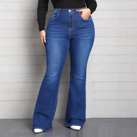 Blue Mid-rise Flared Jeans In-stock For Women Available On Our Independent Website by GJG Denim