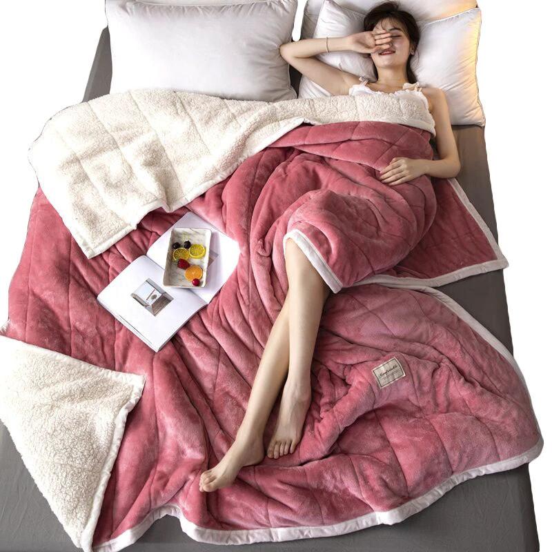 Fleece Throw Thick Warm Winter Blanket by GJG Denim
