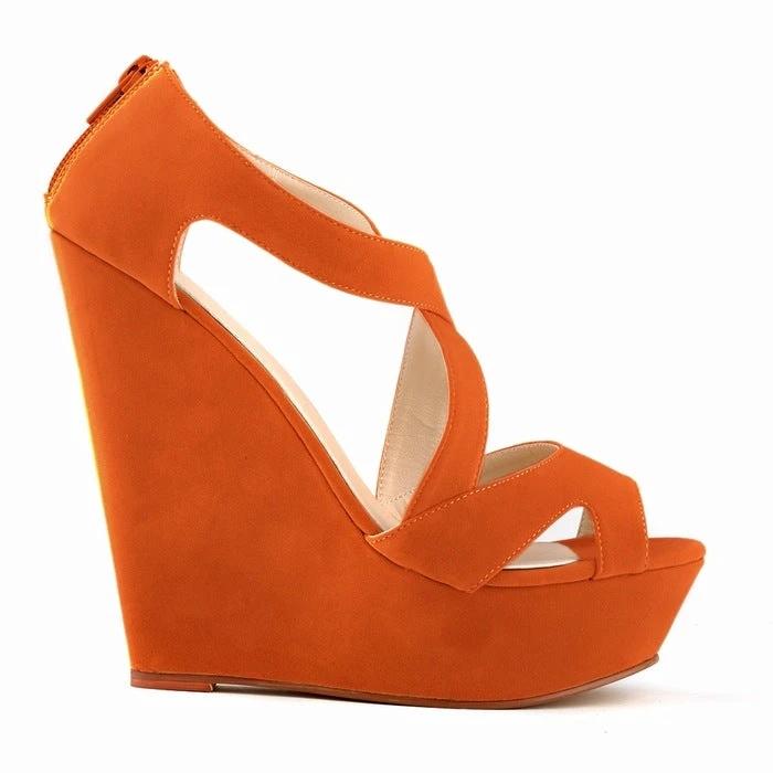 High-heeled hollow sandals by GJG Denim