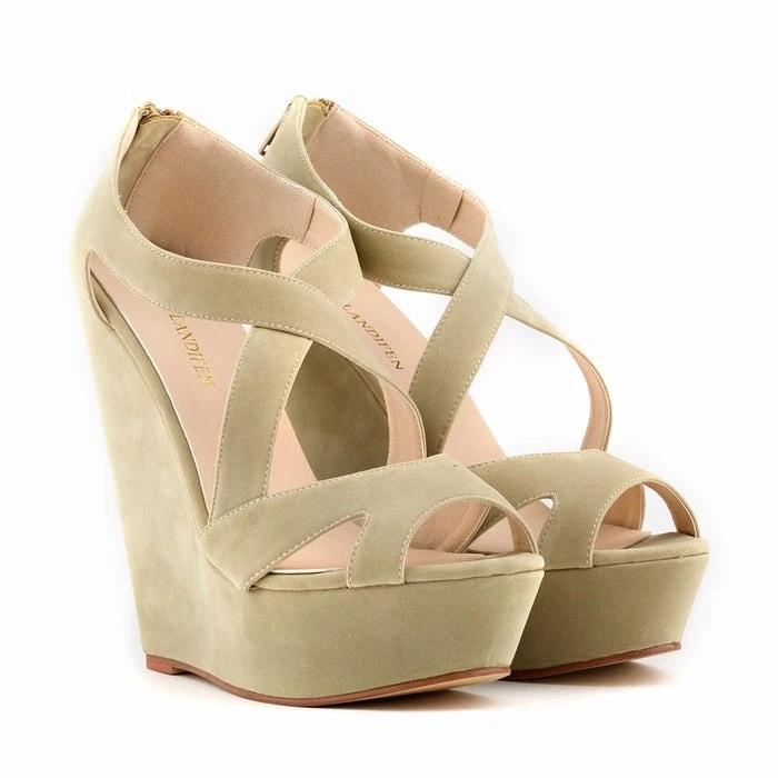High-heeled hollow sandals by GJG Denim