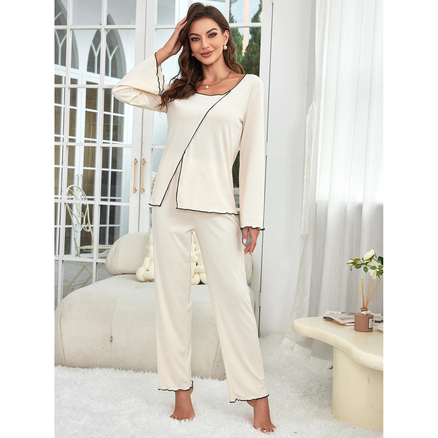 Homewear Suit Long-sleeved Pajamas For Women by GJG Denim