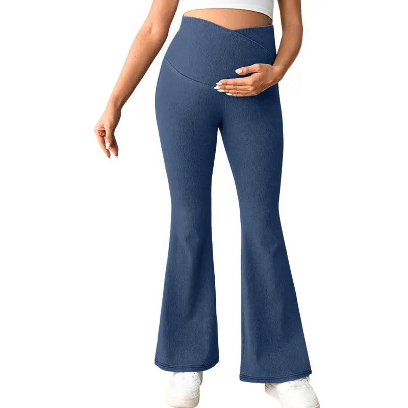 Women's Maternity High-Waist Pull-Up Denim Jeans by GJG Denim