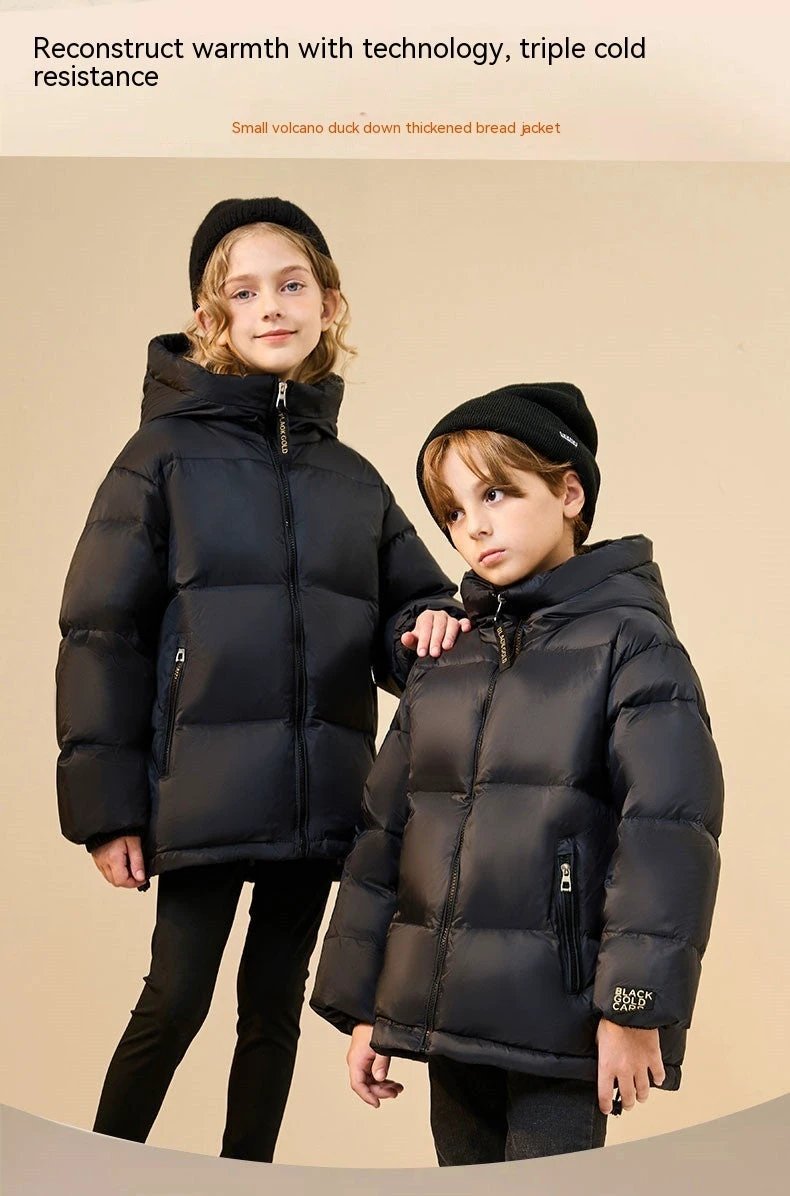 Trendy Best-selling Black Gold Children's Down Jacket by GJG Denim