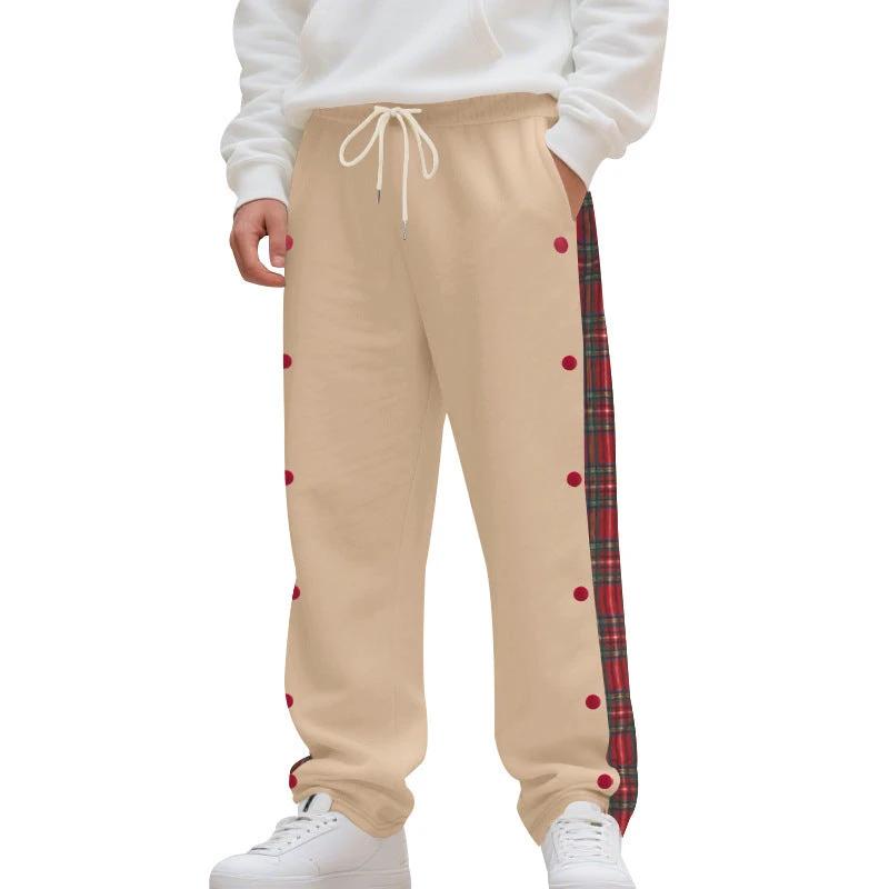 Simple Stitching Casual Sports Breasted Sweatpants by GJG Denim