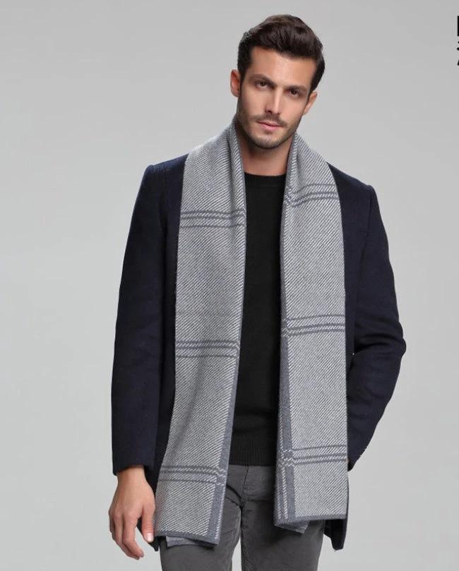 Men's Cashmere Tide Business Casual Double-sided Scarf by GJG Denim