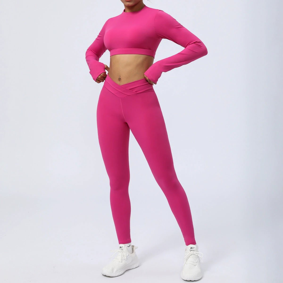 Nude Feel Workout Clothes Suit Cross Strap Showing by GJG Denim