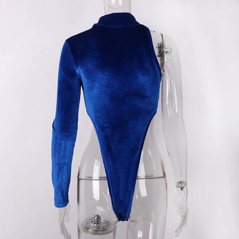 Turtleneck Velvet Bodysuit by GJG Denim