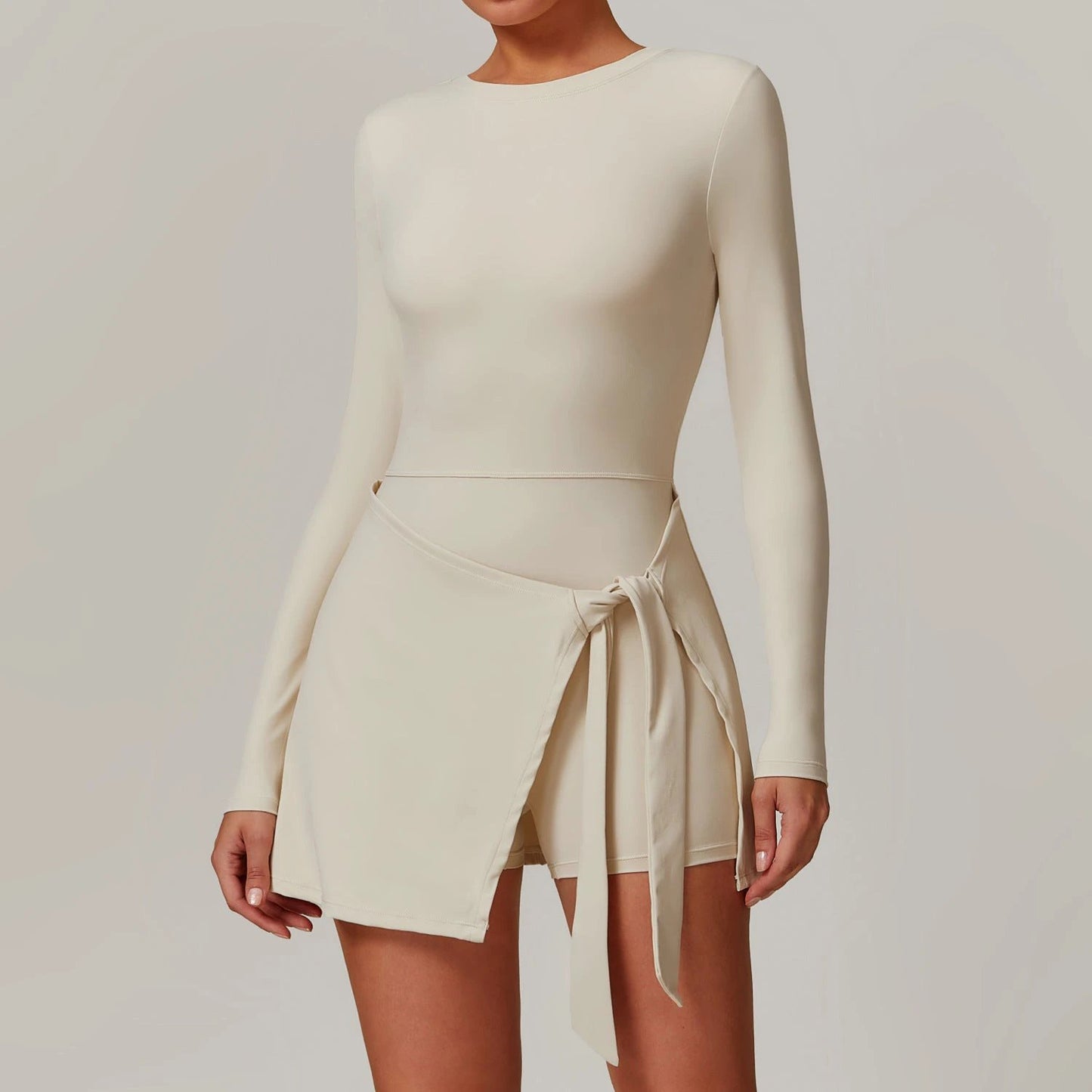 Zechuang Fake Two-piece Anti-exposure Tight Sports Dress by GJG Denim