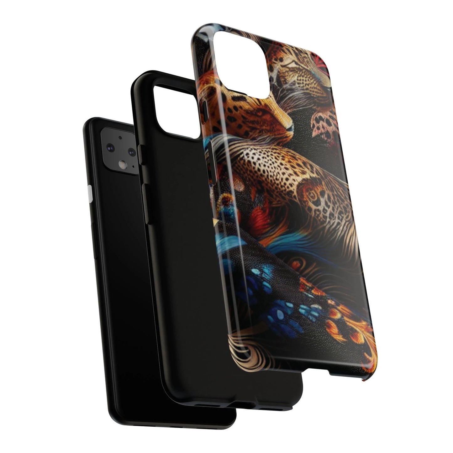 Stylish Tough Phone Case with Elegant Black and Gold Design by Printify