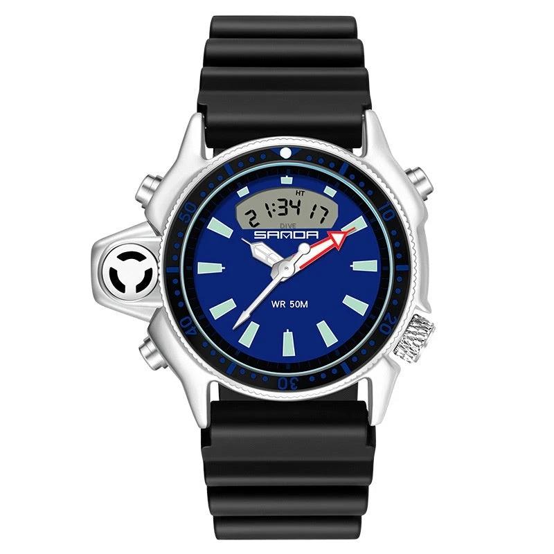 Sports Multifunctional Outdoor Waterproof Large Dial Watch For Men by GJG Denim