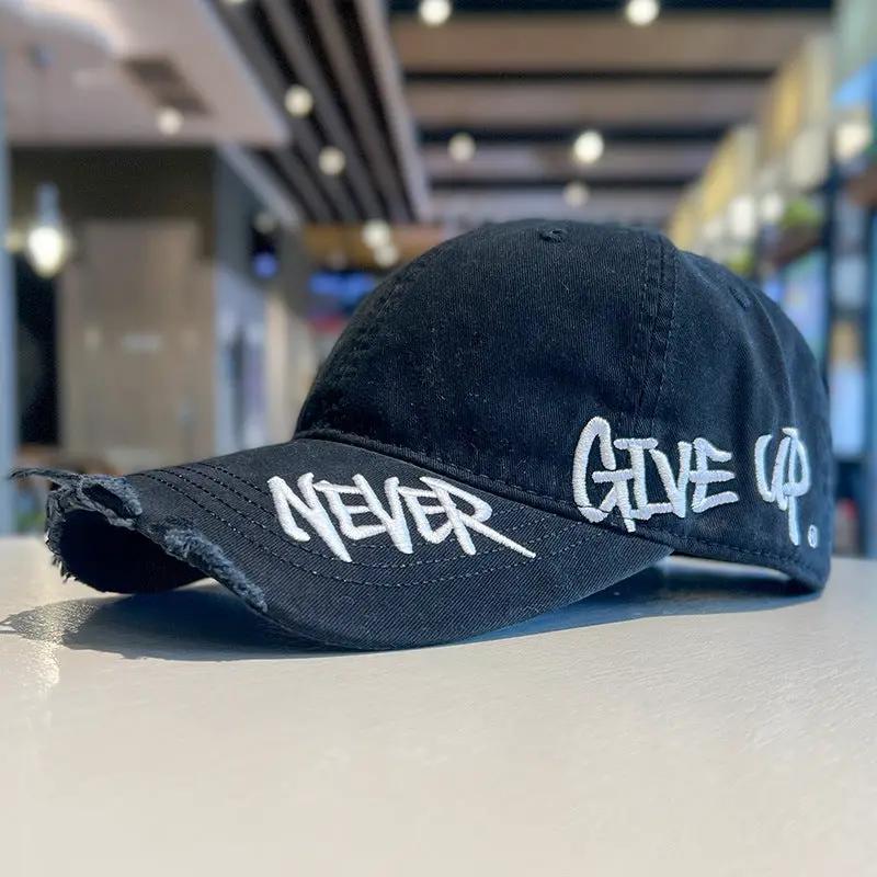 Men's "Never Give Up" Baseball Cap by GJG Denim