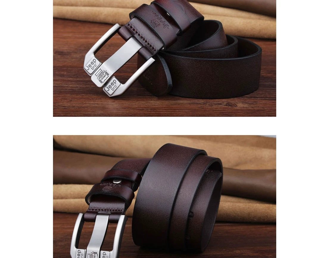 Men's Leather Pin Buckle Belt by GJG Denim