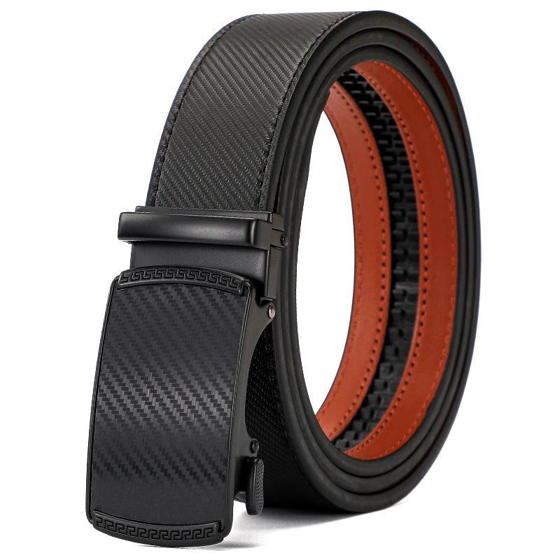 Automatic Buckle Leisure Business Belt Cowhide Belt by GJG Denim