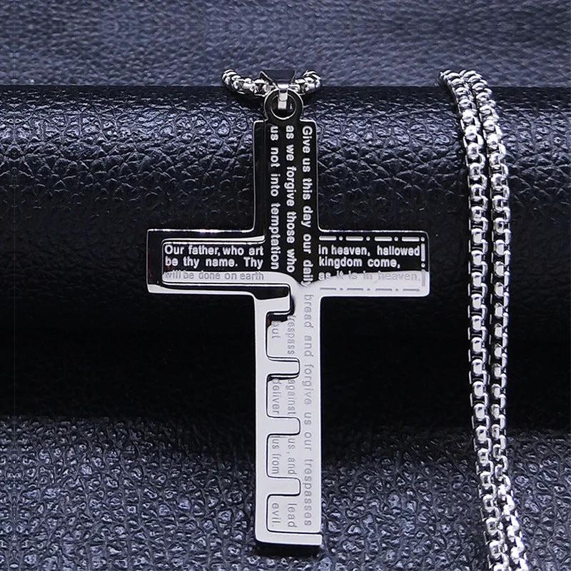 Stainless Steel Cross Necklace For Men by GJG Denim