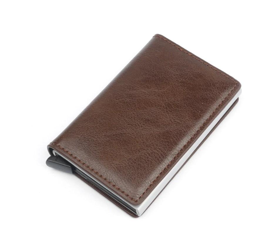 Automatic Pop-up Leather Card Holder For Men by GJG Denim