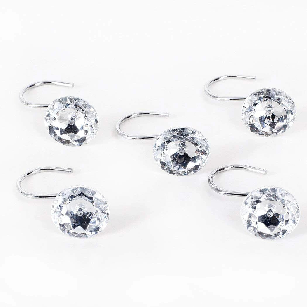 Transparent Rhinestone Shower Curtain Hook by GJG Denim
