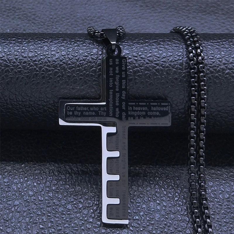 Stainless Steel Cross Necklace For Men by GJG Denim