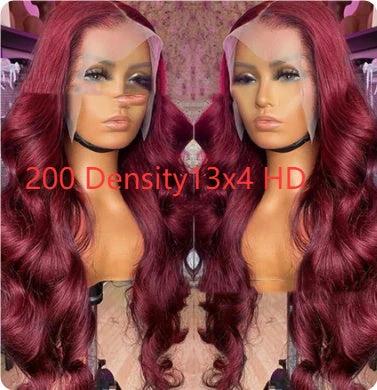 Wine Red Wig Hot Sale Front Lace by GJG Denim