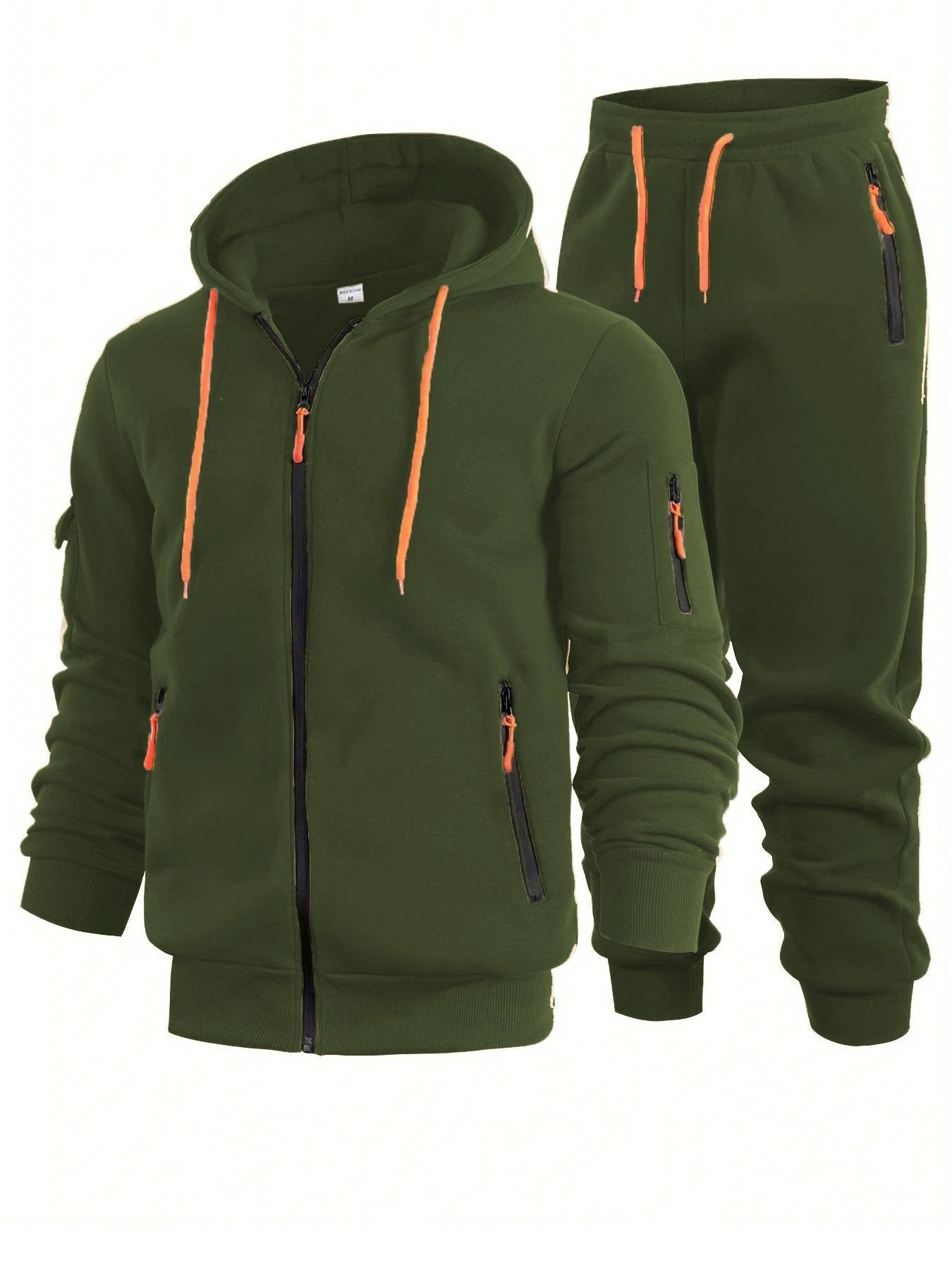 Men's Zip-Up Hoodie With Arm Pockets And Sweatshirt by GJG Denim