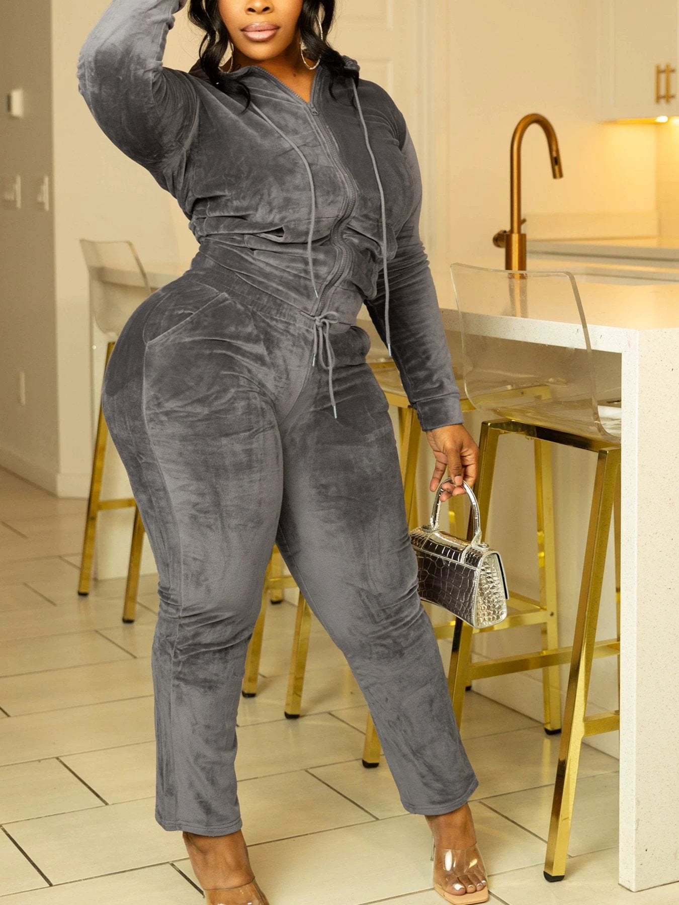 Casual Indoor And Outdoor Personality Slim Fit Sexy Sports Suit by GJG Denim