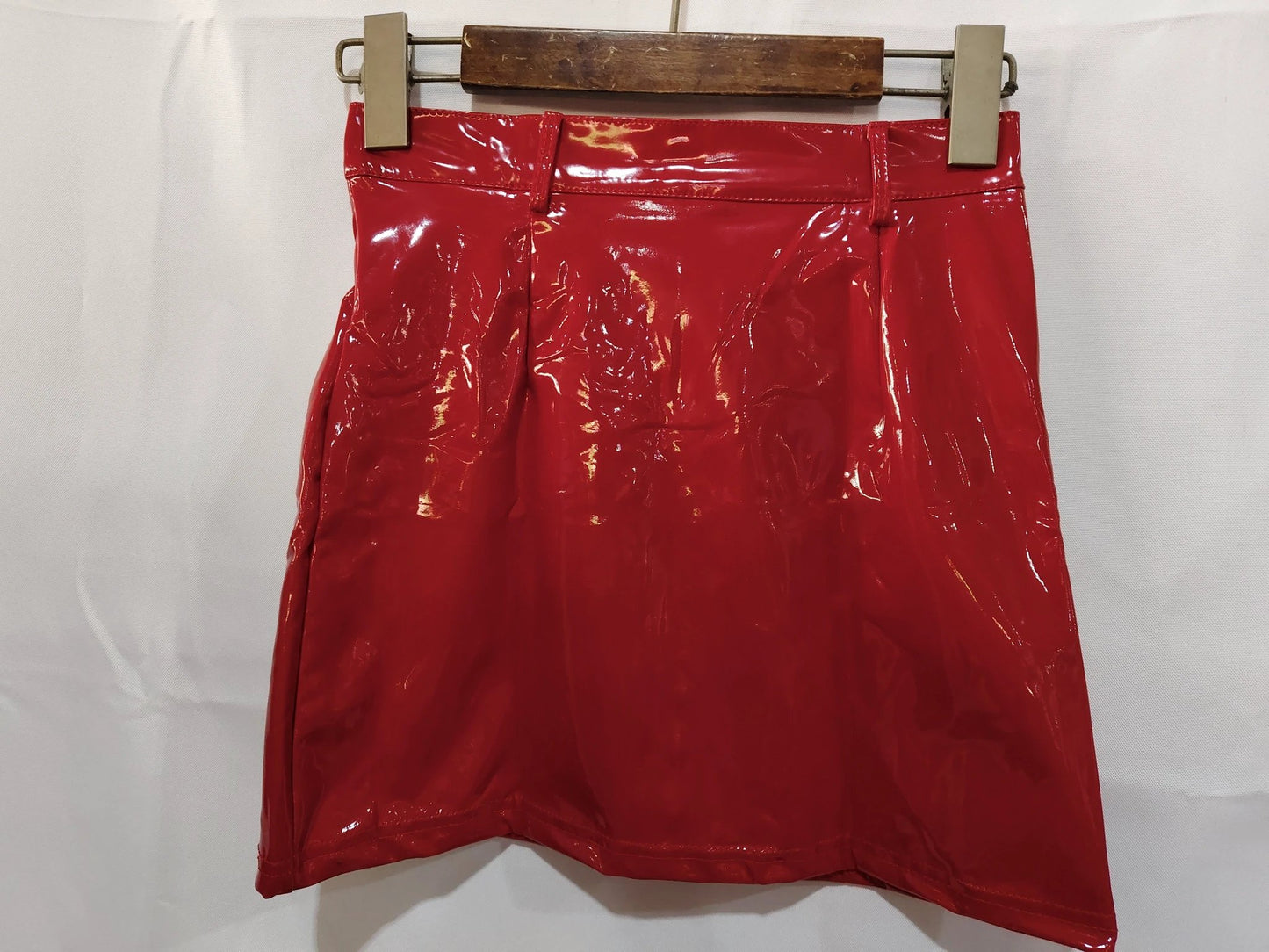 Bright PVC Patent Leather Hip Skirt by GJG Denim