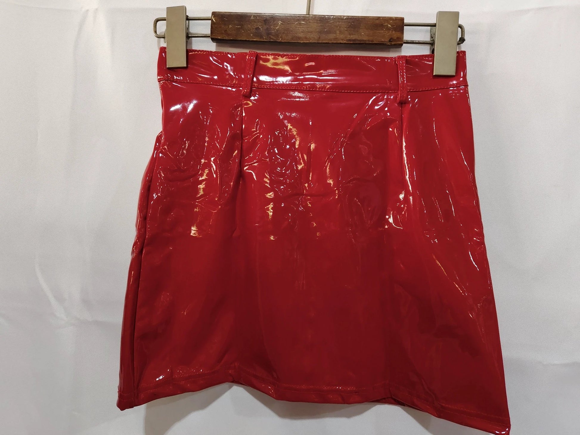 Bright PVC Patent Leather Hip Skirt by GJG Denim