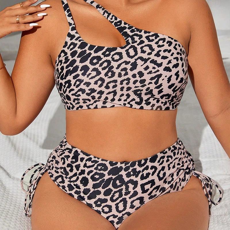 Swimsuit Leopard Print Fashion Plus Size Bikini Swimsuit by GJG Denim