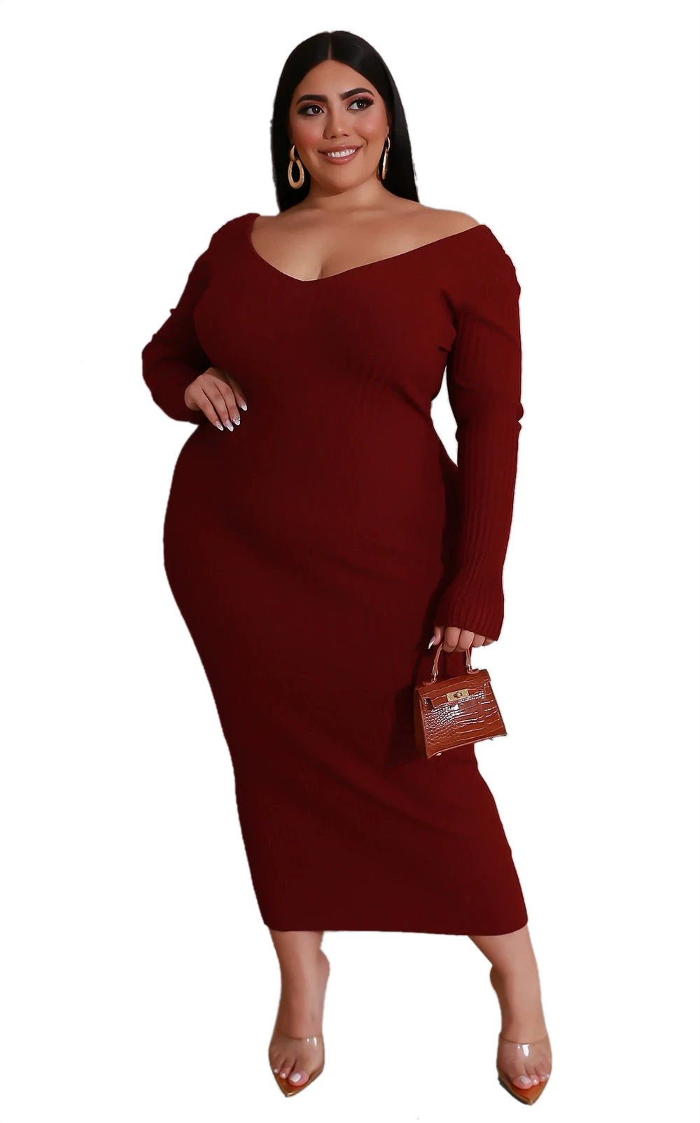 Plus size V-neck dress by GJG Denim