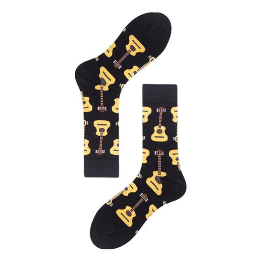 Men's Colorful Guitar Cotton Socks by GJG Denim