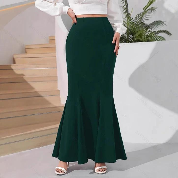 Polyester Temperament Sheath Fishtail Skirt by GJG Denim