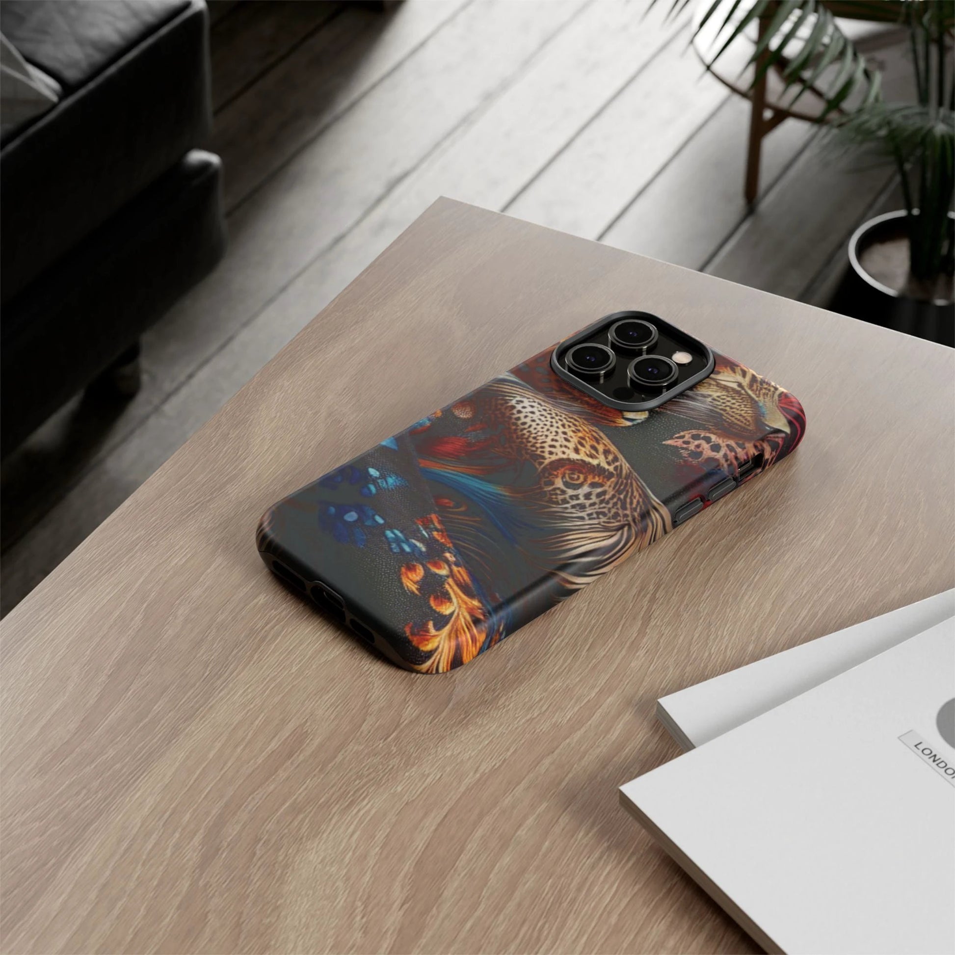 Stylish Tough Phone Case with Elegant Black and Gold Design by Printify