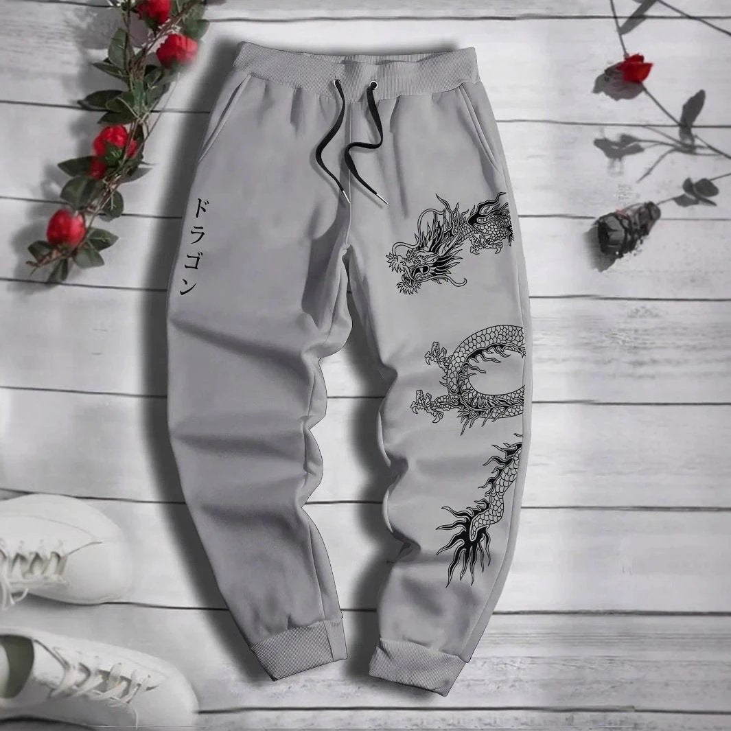 Men's Printed Loose Lace-up Sweatpants by GJG Denim