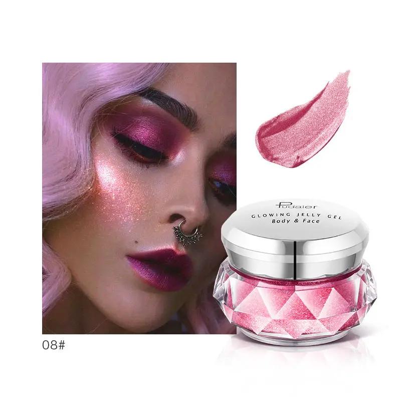 Face Highlighter Jelly Gel Mermaid Eyeshadow Glow Body Glitter Festival Makeup Iluminador Gold Liquid Highlighter Bronzer by GJG Denim