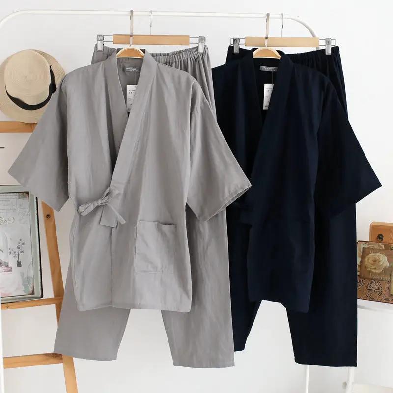 Men's Cotton Double Gauze Kimono Pajamas by GJG Denim