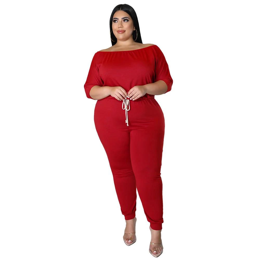 Women's Solid-Colored Sports Jumpsuit With Drawstring, High Waist, And Slimming Design by GJG Denim