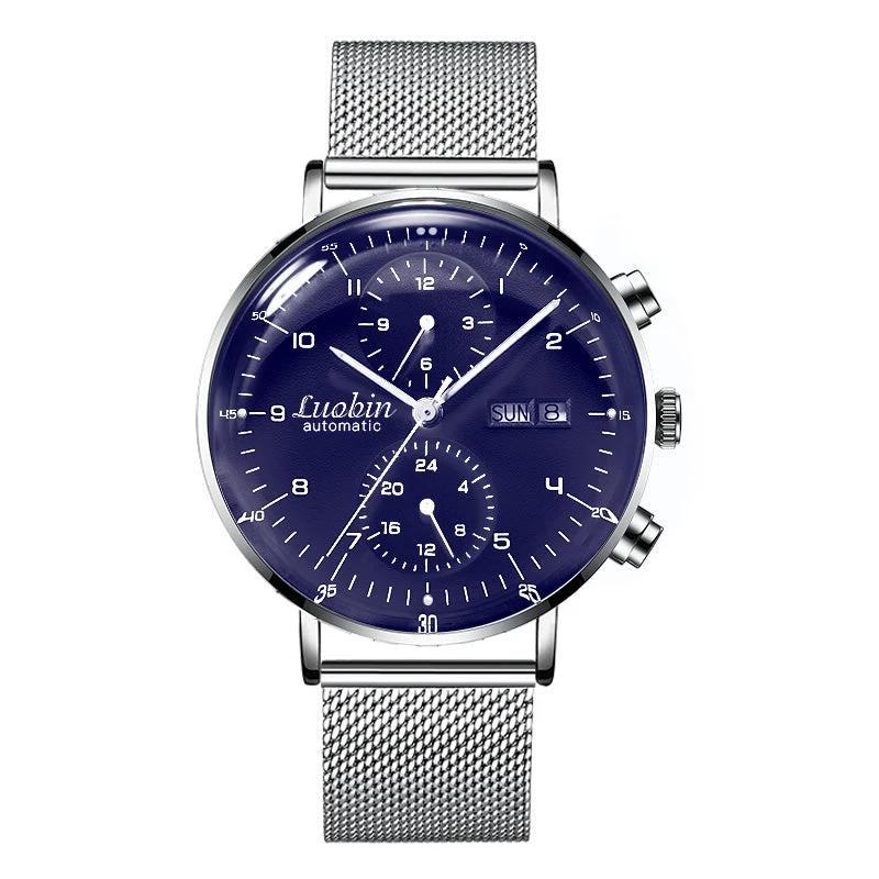 Fully Automatic Mechanical Multifunctional Business Simple Luminous Waterproof Watch For Men by GJG Denim