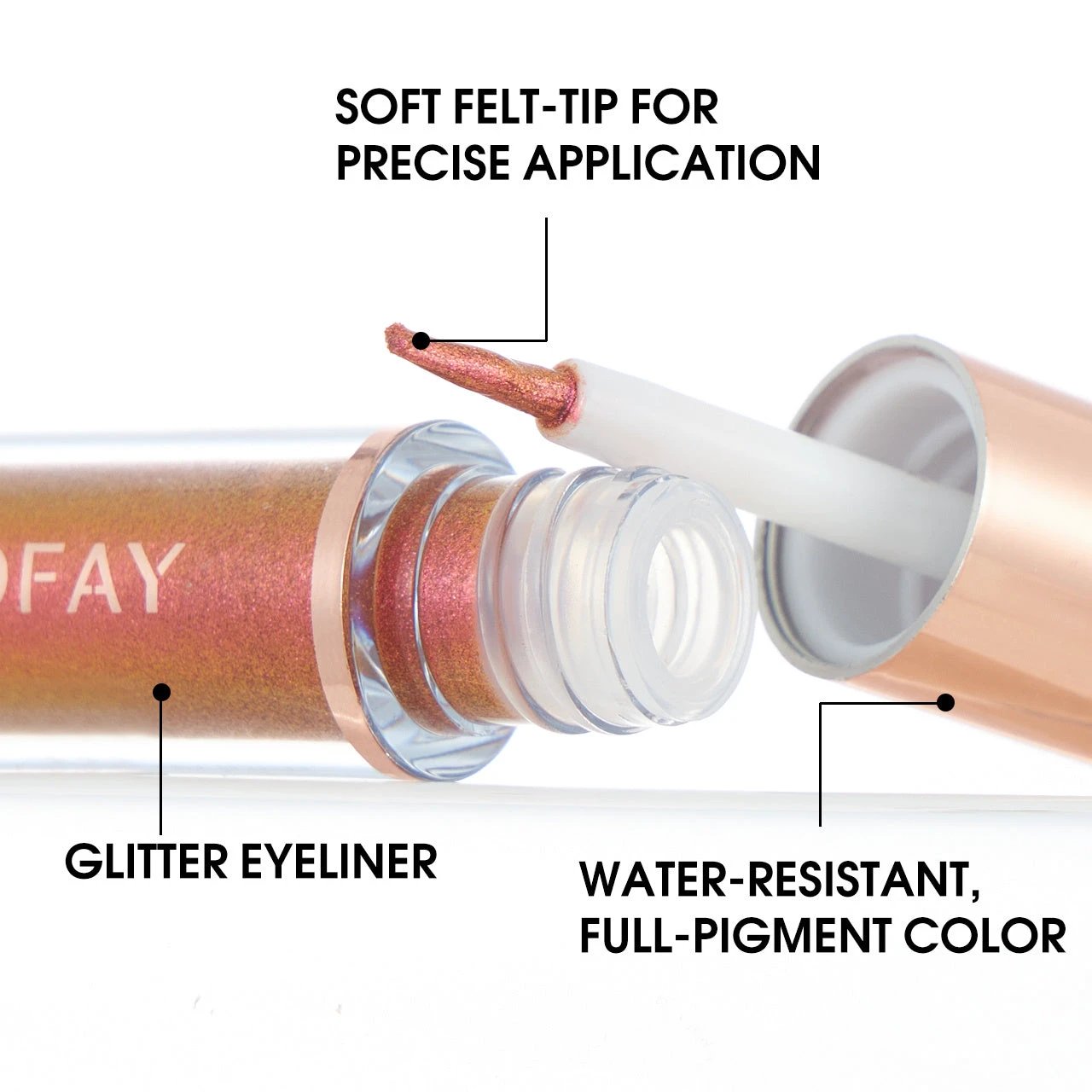 PHOFAY Liquid Glitter Eyeliner Set by GJG Denim