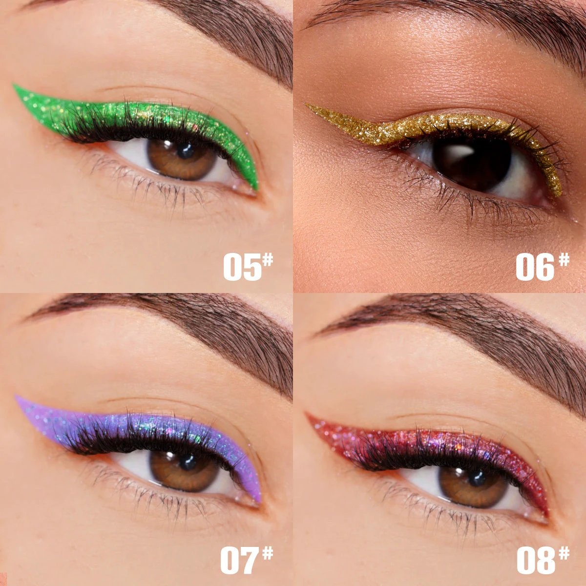 PHOFAY Liquid Glitter Eyeliner Set by GJG Denim