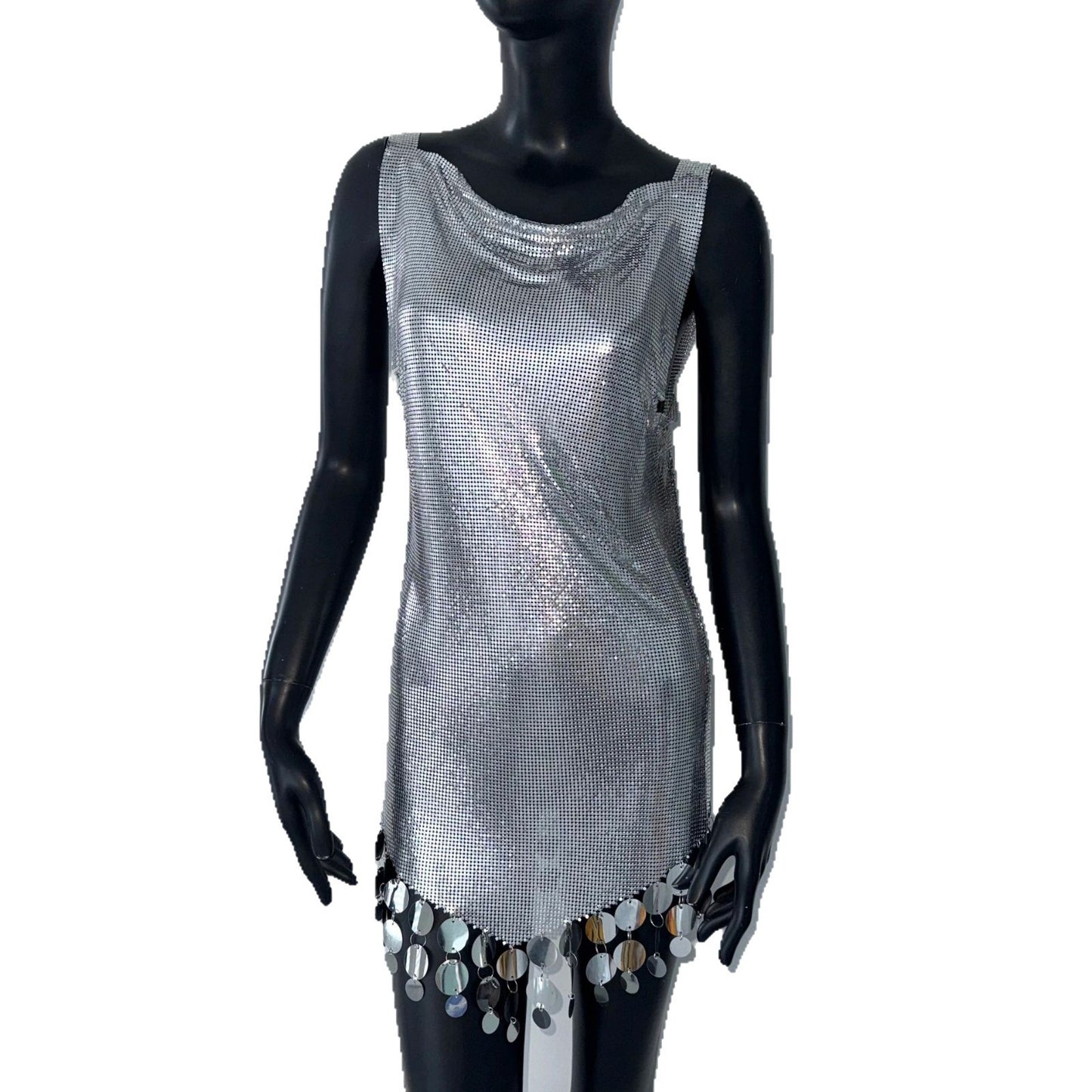 Sequins Dress Metal Stitching Vest Split by GJG Denim