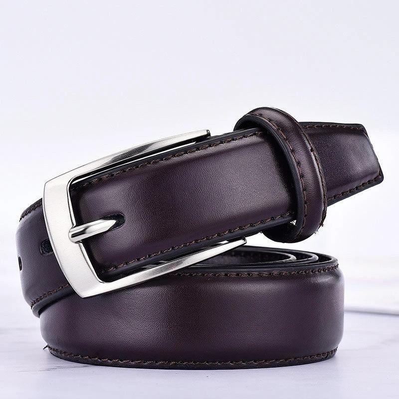 Men's Leather Pin Buckle Belt by GJG Denim