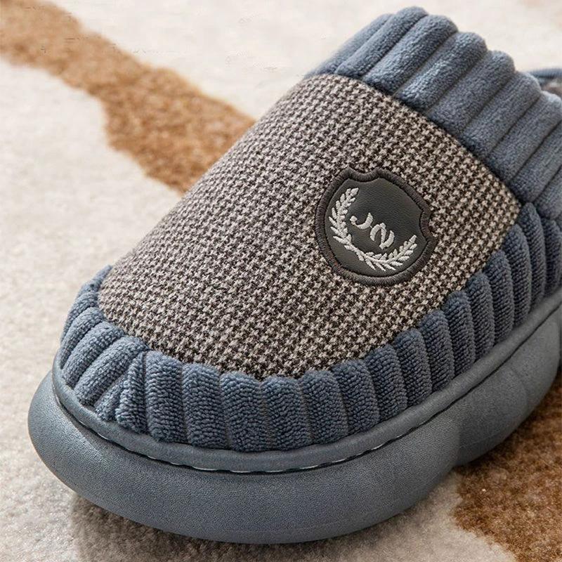 Men's Colorblock Indoor Thick-soled Fleece Sippers by GJG Denim