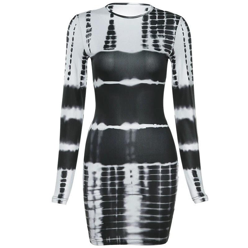 New Women's Fashion Round neck Long sleeve short dress by GJG Denim