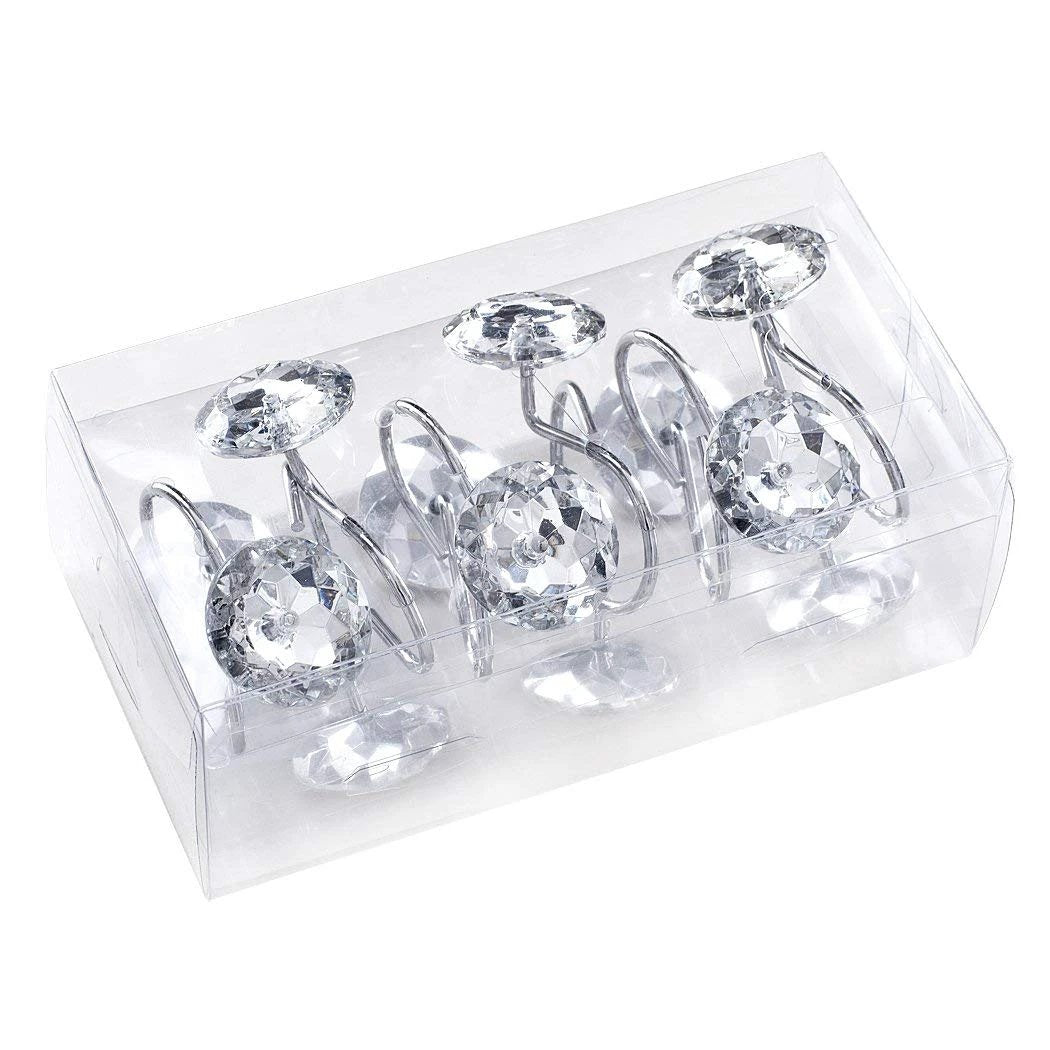 Transparent Rhinestone Shower Curtain Hook by GJG Denim